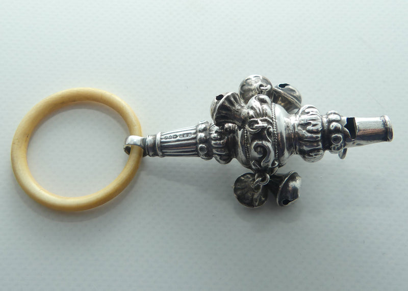 Pink Sterling Teething Ring & Rattle