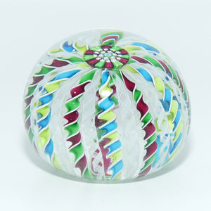 John Deacons Scotland 20 Stave Crown Large paperweight | Green Magenta and Blue Lime Yellow