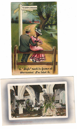 2 early Warrnambool Victoria Postcards | A style much in Favour and Christ Church