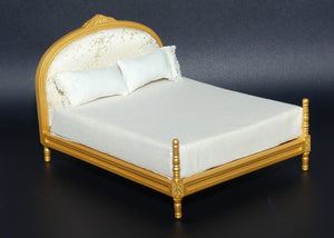 The Dolls House Emporium | Collectors Item | 4400 Gold Upholstered Double Bed | 1:12