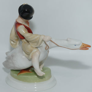 Herend Hungary figure Boy Riding Goose | 5515 | Large