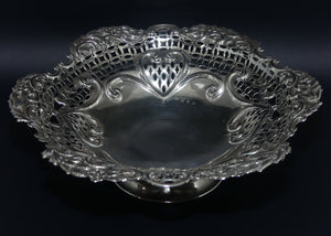 Late Victorian Sterling Silver Floral and pierced gallery bowl | Birmingham 1899 | 420g