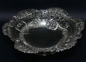 Late Victorian Sterling Silver Floral and pierced gallery bowl | Birmingham 1899 | 420g