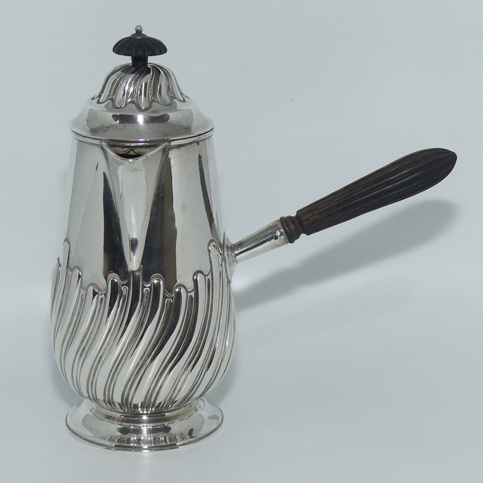 Victorian Sterling Silver gadrooned chocolate pot | Birmingham 1894