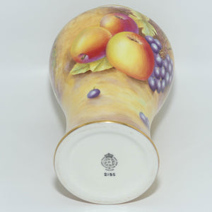 Royal Worcester hand painted Fruit Waisted shape tall vase | Shape 2195 | signed Leaman