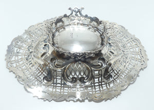 Victorian Sterling Silver pierced gallery Bridal Basket  | London 1891 | 560g
