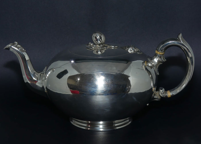 Victorian Sterling Silver Melon shape tea pot | London 1846 | 620g