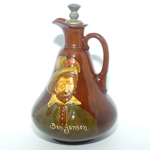 Royal Doulton Kingsware DEWARS flask Ben Jonson + stopper
