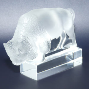 Lalique France Buffalo | Bison paperweight figure | 1196