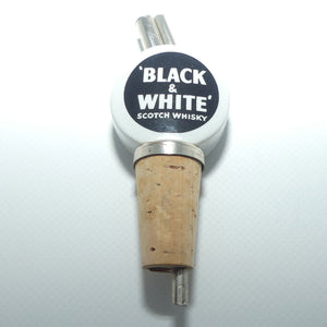 Black and White Scotch Whisky bottle spirit measure