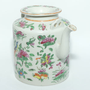 Chinese Canton Cylindrical shape Famille Rose tea pot