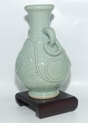 Early to mid 20th Century Chinese Celadon vase on stand