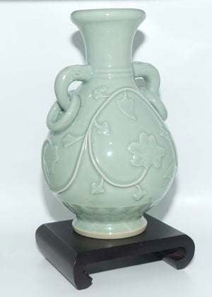 Early to mid 20th Century Chinese Celadon vase on stand
