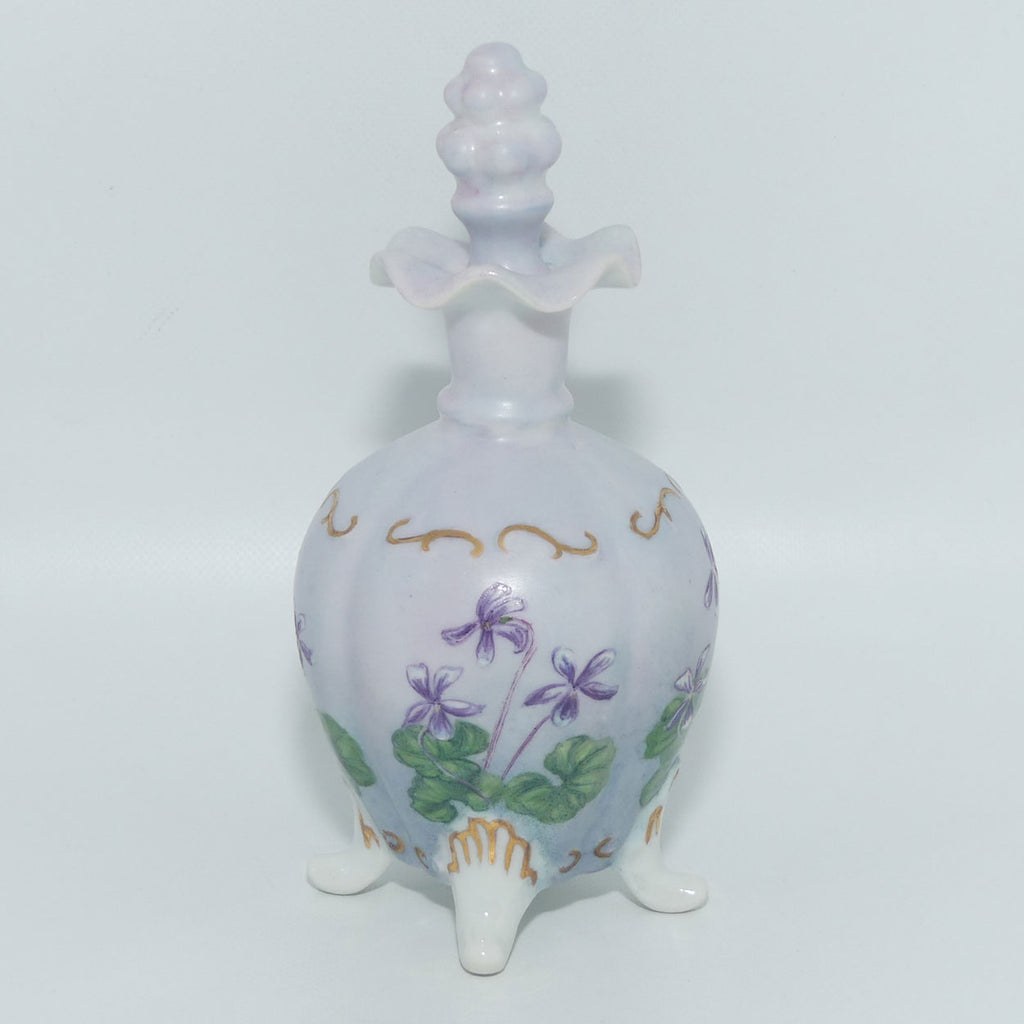Australian China Painting perfume bottle | Australian Native Violet | Viola Hederacea by Pat Christie