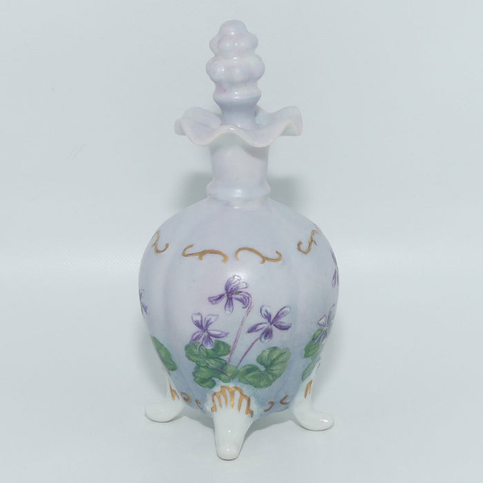Australian China Painting perfume bottle | Australian Native Violet | Viola Hederacea by Pat Christie