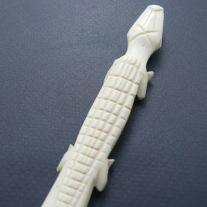 Carved Bone Crocodile Letter Opener