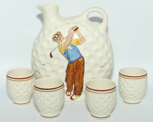 Diana Pottery Golfer | Golf Ball decanter and 4 cups