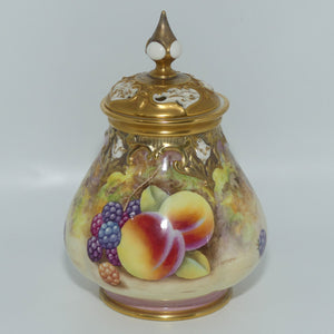 Royal Worcester hand painted fruit potpourri | 291 Shape | J Skerrett 