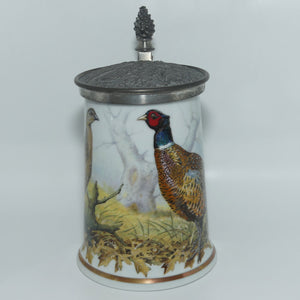 Franklin Porcelain | The Game Bird Stein with Pewter Lid | Basil Ede