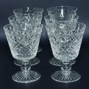 Stuart Crystal | Hardwicke pattern | Round stem | Set of 6 Wine Glasses