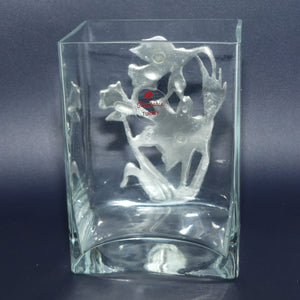 Seagull Pewter Canada Orchid pattern rectangular vase