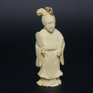 Carved Ivory Pendant | Japanese Gent