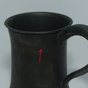 early 19th Century Pewter PINT tankard | marked with London and Crown