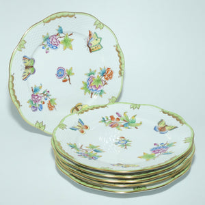 Herend Hungary Queen Victoria 519/VB0 pattern | set of 6 salad plates | 20.5cm diam