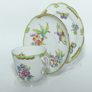 Herend Hungary Queen Victoria pattern | set of 6 trios | cup, saucer & plates