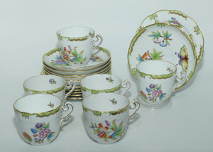 Herend Hungary Queen Victoria pattern | set of 6 trios | cup, saucer & plates