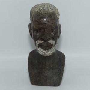 African Shona Stone Bust of Elder