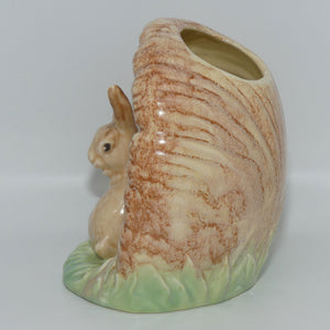 Sylvac #1510 | Lop Ear Rabbit and Mushroom vase | Brown and Green