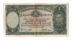 1942 R30a Commonwealth of Australia 1 Pound | Armitage McFarlane | H41 831572 | VF