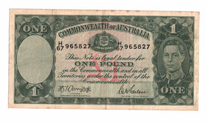 1942 R30a Commonwealth of Australia 1 Pound | Armitage McFarlane | H67 965827 | VF