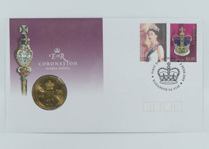 RAM 2003 50c First Day Cover Uncirculated Coin | HM QE II Coronation Golden Jubilee