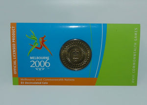 RAM 2006 Uncirculated $5 Coin | Pair | Melbourne 2006 Comm Games | Nations and Baton Relay