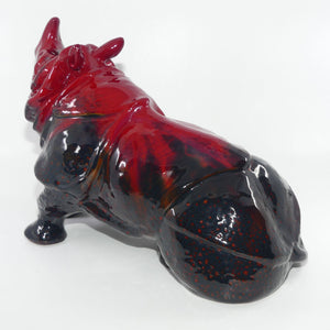 #0615 Royal Doulton Flambe Rhinoceros | Lying