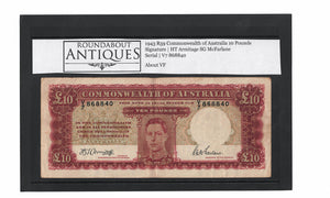 1943 R59 Commonwealth of Australia 10 Pound | Armitage McFarlane | V7 868840 | aVF