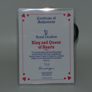 D7037 Royal Doulton toby jug King and Queen of Hearts | Ltd Ed