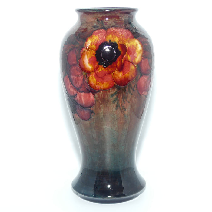 William Moorcroft Flambe Anemone tall waisted shape vase