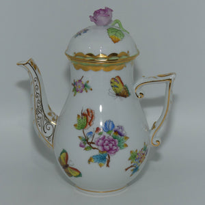 Herend Hungary Queen Victoria pattern | Pink Floral coffee pot