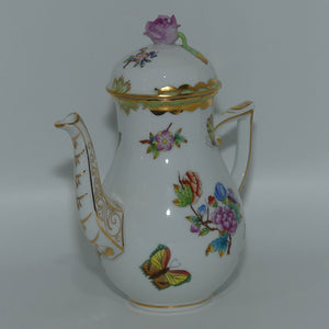 Herend Hungary Queen Victoria pattern | Pink Floral coffee pot