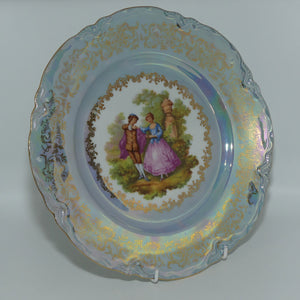 Bavaria Germany Limoges style Courting Couple plate | Blue Lustre | 25cm