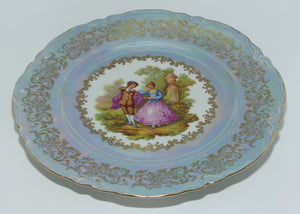 Bavaria Germany Limoges style Courting Couple plate | Blue Lustre | 25cm