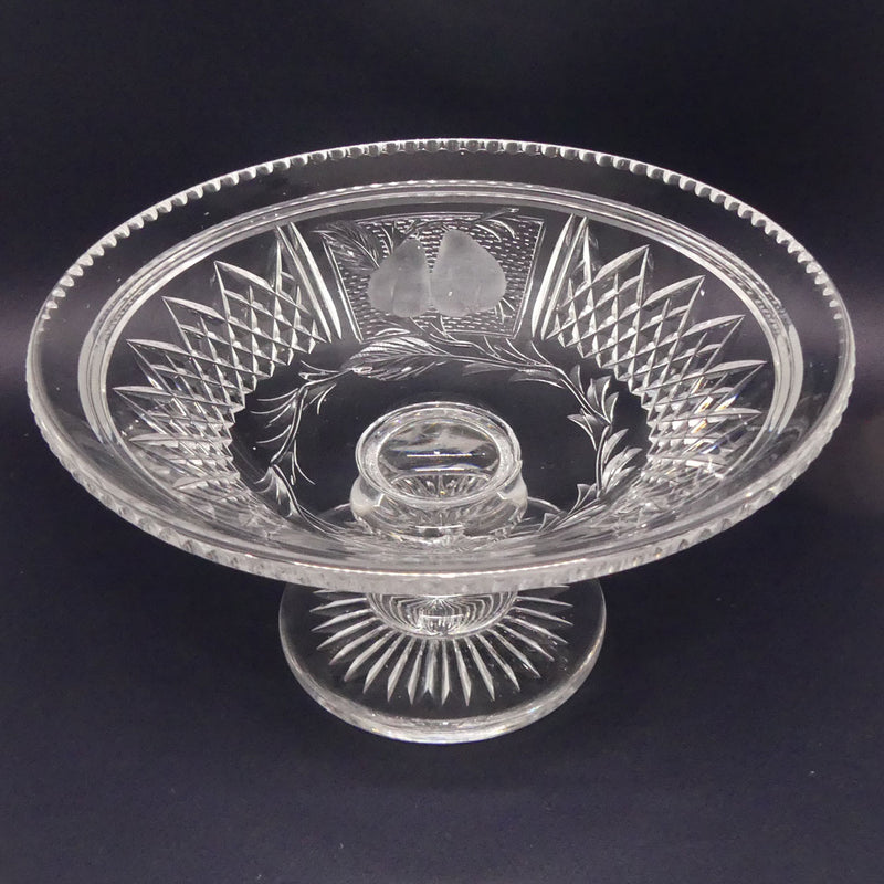 Fine Quality Crystal Fruit set comport and 8 plates Roundabout Antiques