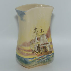 Royal Doulton Famous Ships East Indiaman tall flaired vase D5957