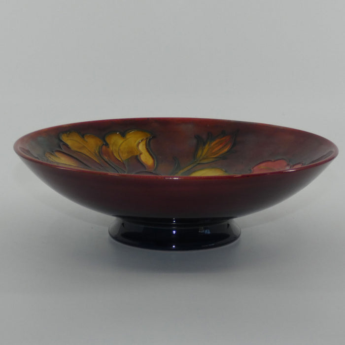 Walter Moorcroft Flambe Hibiscus footed bowl