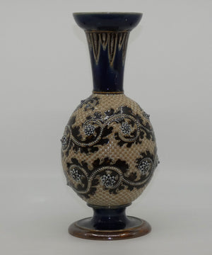 doulton-lambeth-george-tinworth-footed-base-vase-brown-and-blue