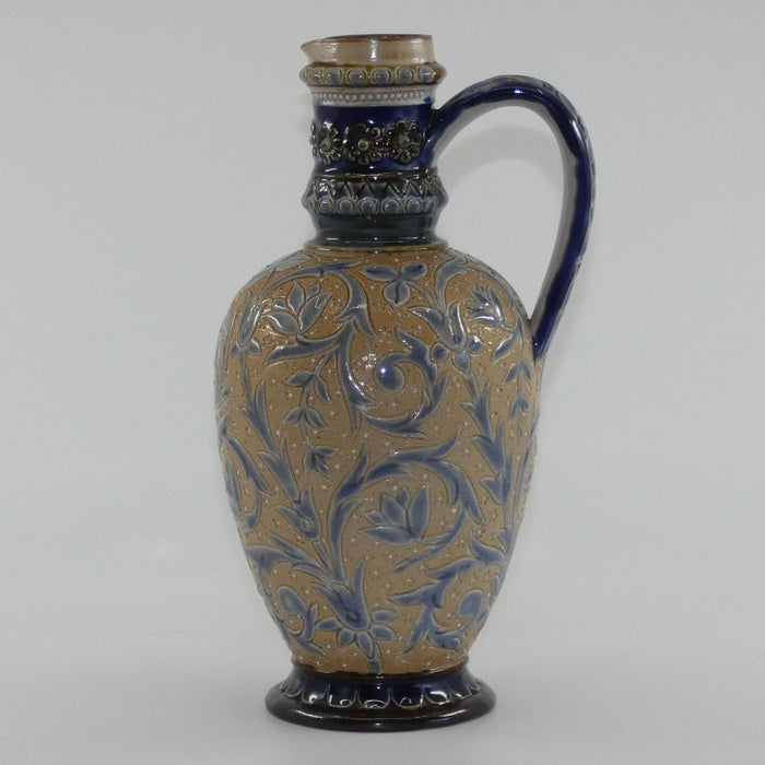 Doulton Lambeth Francis E Lee stoneware bulbous jug with incised foliage