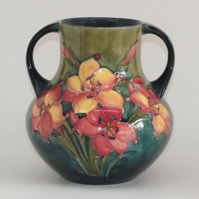 Walter Moorcroft Freesia (Green) 5/8 handled vase